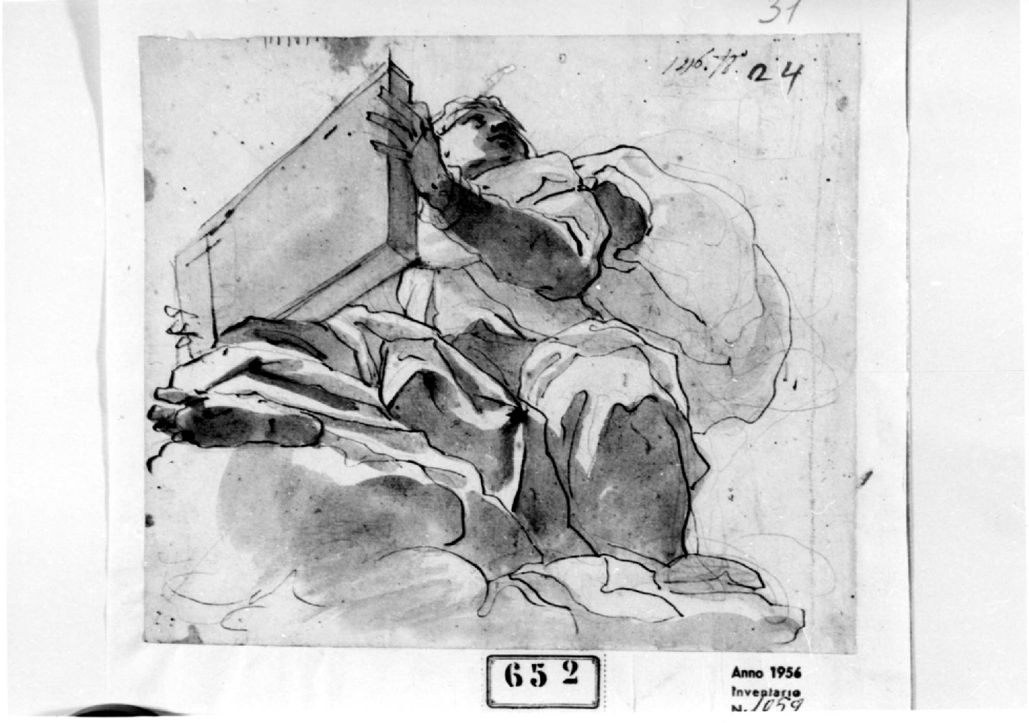 Studio di profeta (?), profeta (disegno, opera isolata) di Castello Valerio (attribuito) (metà sec. XVII)