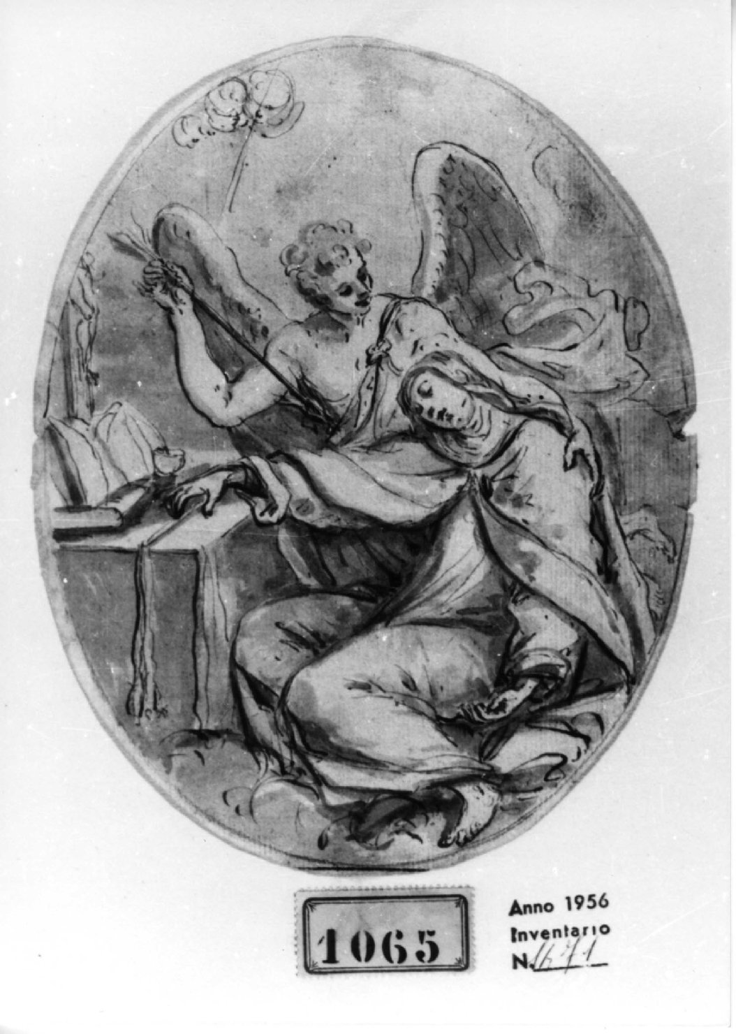 Estasi di Santa Teresa, estasi di Santa Teresa d'Avila (disegno, opera isolata) di Vellani Francesco (secondo quarto sec. XVIII)