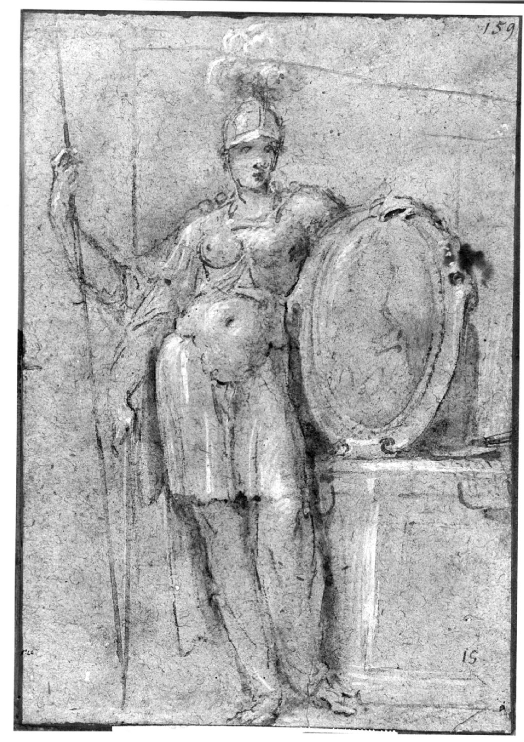 Minerva, Minerva (disegno, opera isolata) di Zoboli Giacomo (?) (primo quarto sec. XVIII)