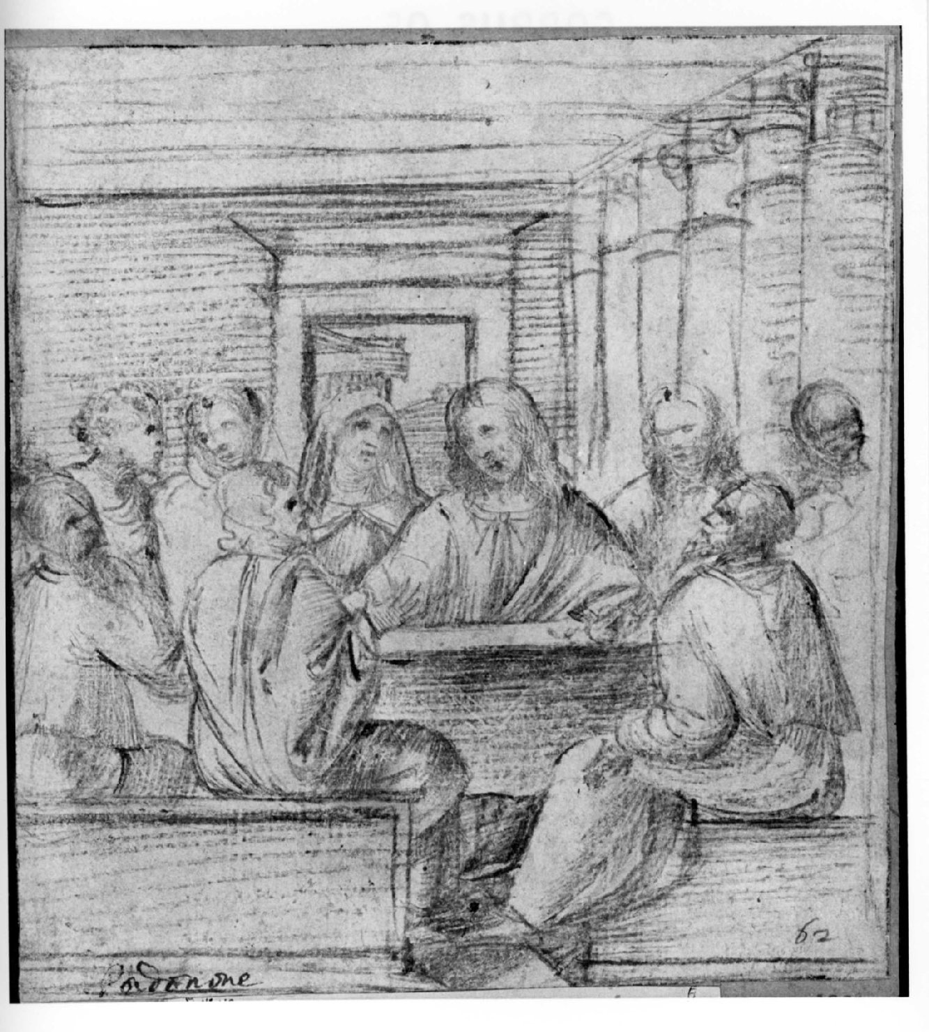 Nozze di Cana, nozze di Cana (disegno, opera isolata) - ambito cremonese (secondo quarto sec. XVI)