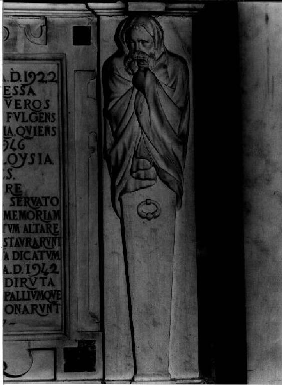 figura maschile (telamone, elemento d'insieme) - bottega ligure (metà sec. XX)