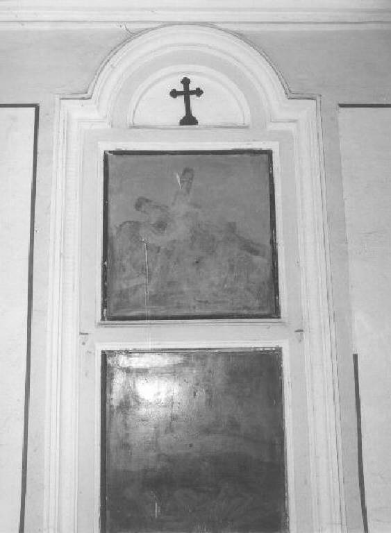 stazione V: Gesù aiutato da Simone il Cireneo a portare la croce (Via Crucis, elemento d'insieme) - ambito ligure (seconda metà sec. XVIII)
