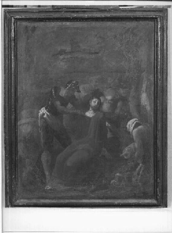 stazione X: Gesù spogliato e abbeverato di fiele (Via Crucis, elemento d'insieme) - ambito genovese (primo quarto sec. XVII)