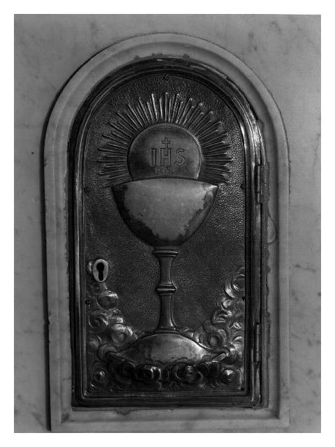CALICE EUCARISTICO (SPORTELLO DI TABERNACOLO) - PRODUZIONE LIGURE (prima metà SEC. XX)