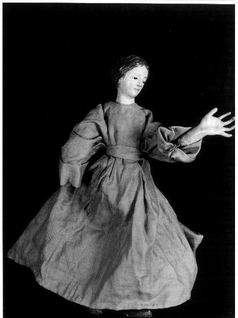 figura femminile (statuetta di presepio, elemento d'insieme) - produzione italiana (prima metà sec. XIX)