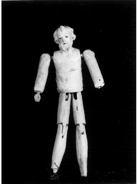 figura maschile di anziano (statuetta di presepio, elemento d'insieme) - produzione italiana (prima metà sec. XIX)