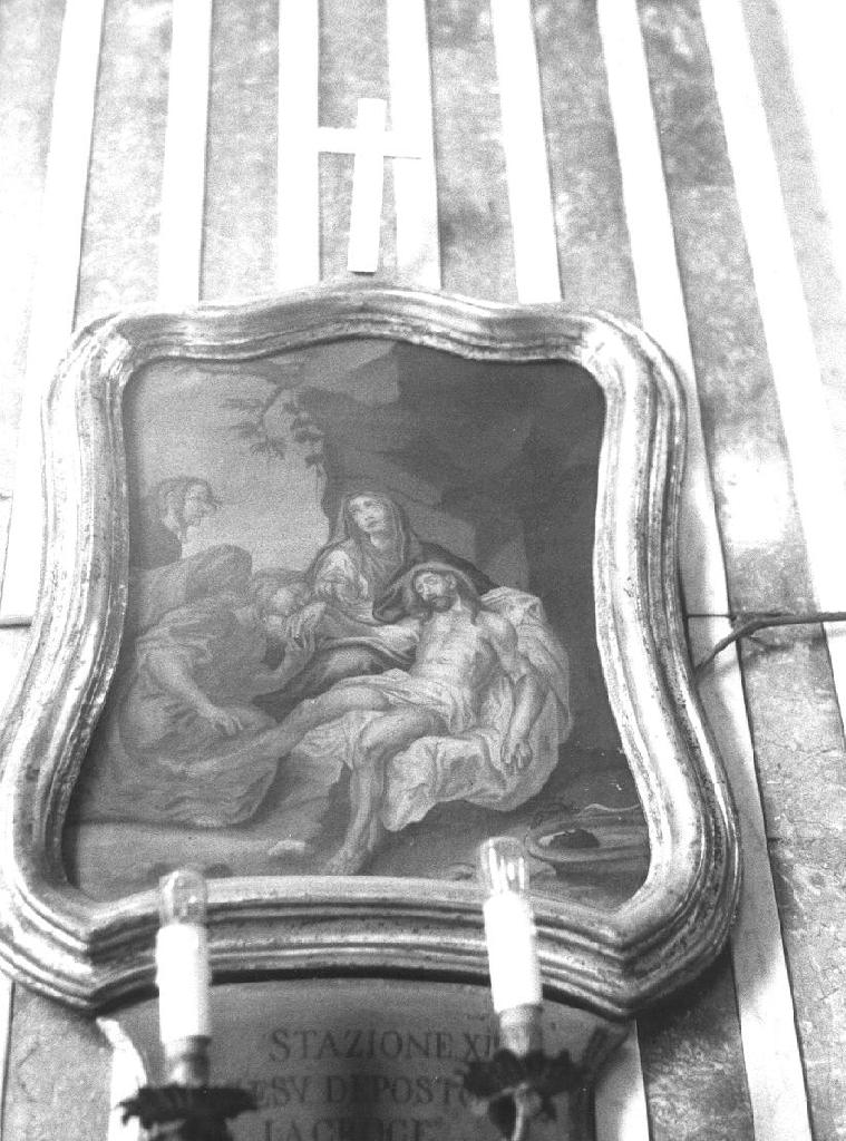 stazione V: Gesù aiutato da Simone il Cireneo a portare la croce (dipinto, elemento d'insieme) - ambito italiano (prima metà sec. XVIII)