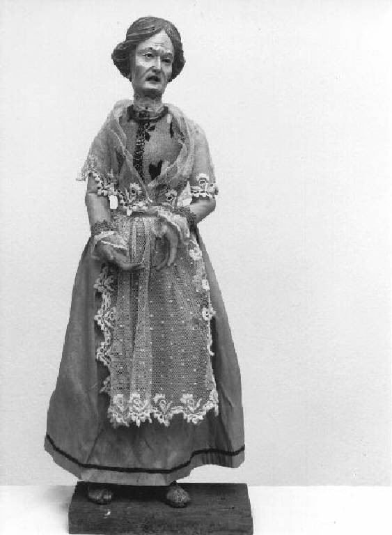 FIGURA FEMMINILE (STATUETTA DA PRESEPIO) - PRODUZIONE GENOVESE (SEC. XVIII, SEC. XIX)