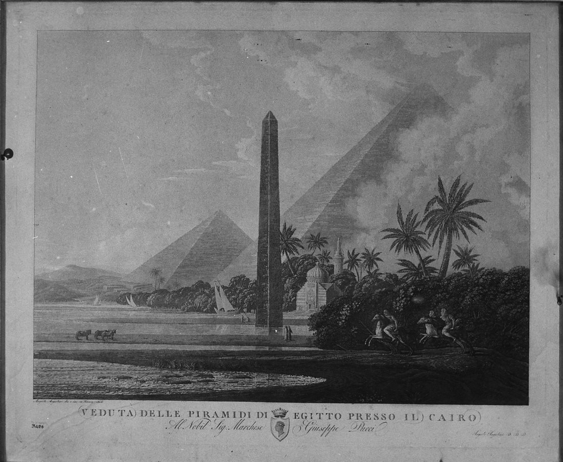 veduta di piramidi (stampa, serie) di Angiolini Angiolo (sec. XIX)