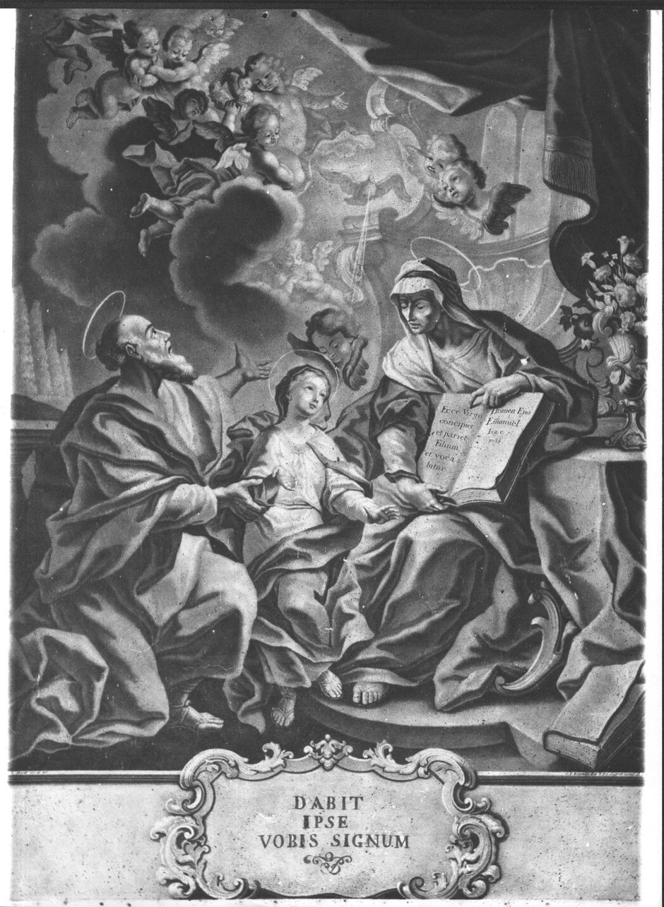 Maria Vergine bambina con Sant'Anna e San Gioacchino (stampa, elemento d'insieme) di Rugendas Georg Philip, Haid Johann Lorenz (seconda metà sec. XVIII)