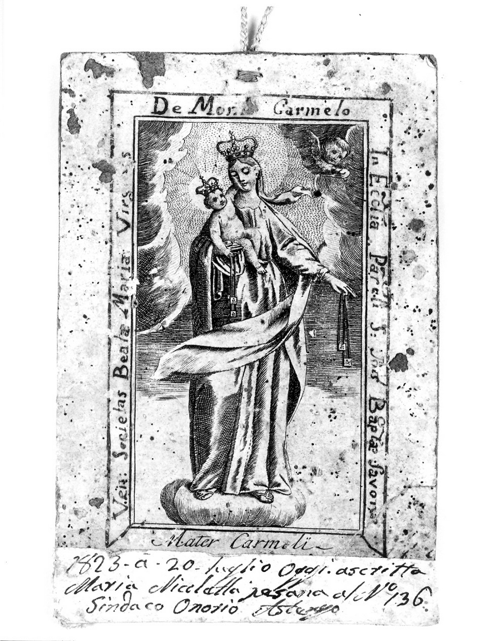 Madonna del Carmelo (stampa) - ambito ligure (primo quarto sec. XIX)