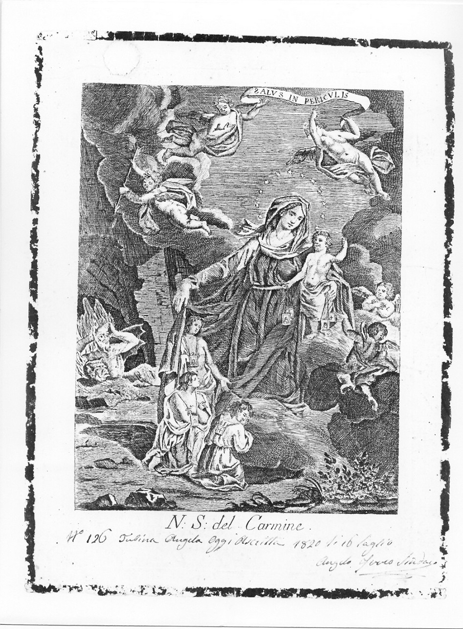 Madonna del Carmelo (stampa) - ambito ligure (primo quarto sec. XIX)