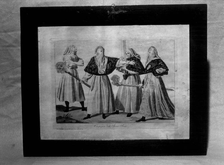 COMPAGNIA DELLO SPIRITO SANTO (stampa colorata a mano) - ambito genovese (secondo quarto sec. XIX)