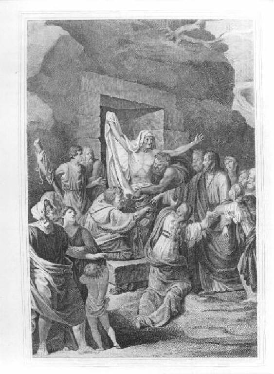 resurrezione di Lazzaro (stampa, elemento d'insieme) - ambito veneto (sec. XIX)