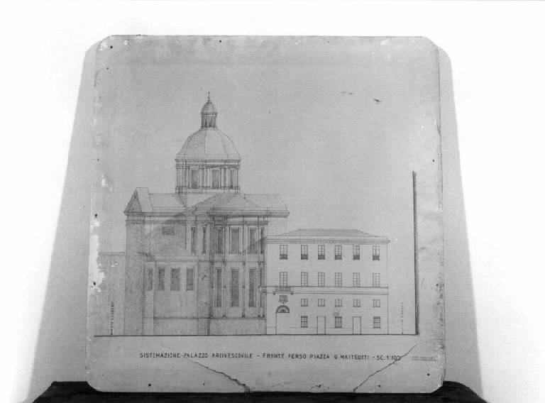 veduta di un palazzo (stampa, elemento d'insieme) di Labò Mario, Fineschi Alfredo (prima metà sec. XX)