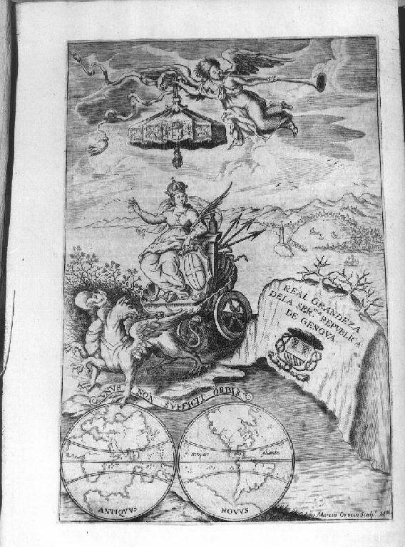 personificazione della Repubblica di Genova (stampa) di Deorozco Marco (sec. XVII)