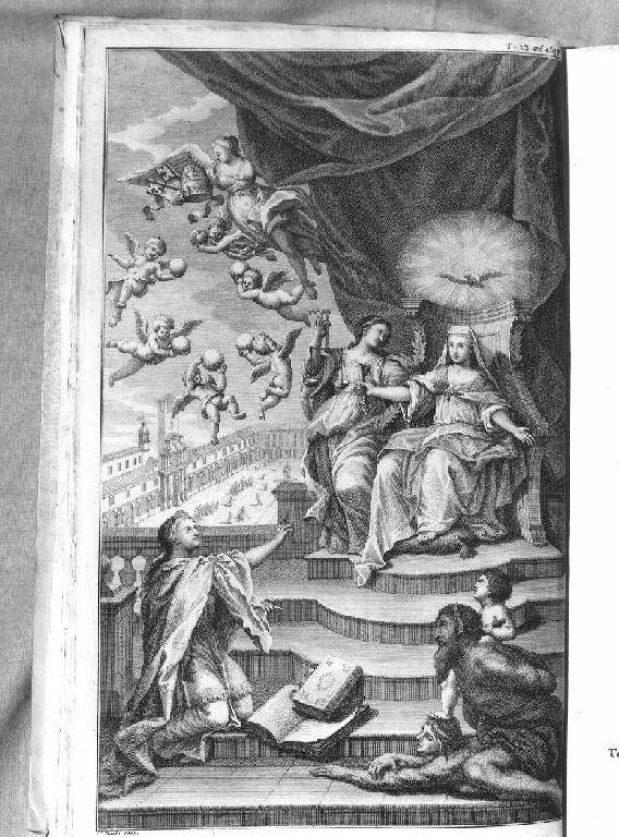 allegoria della Chiesa con Giustizia (?) (stampa) di Zucchi Francesco (sec. XVIII)