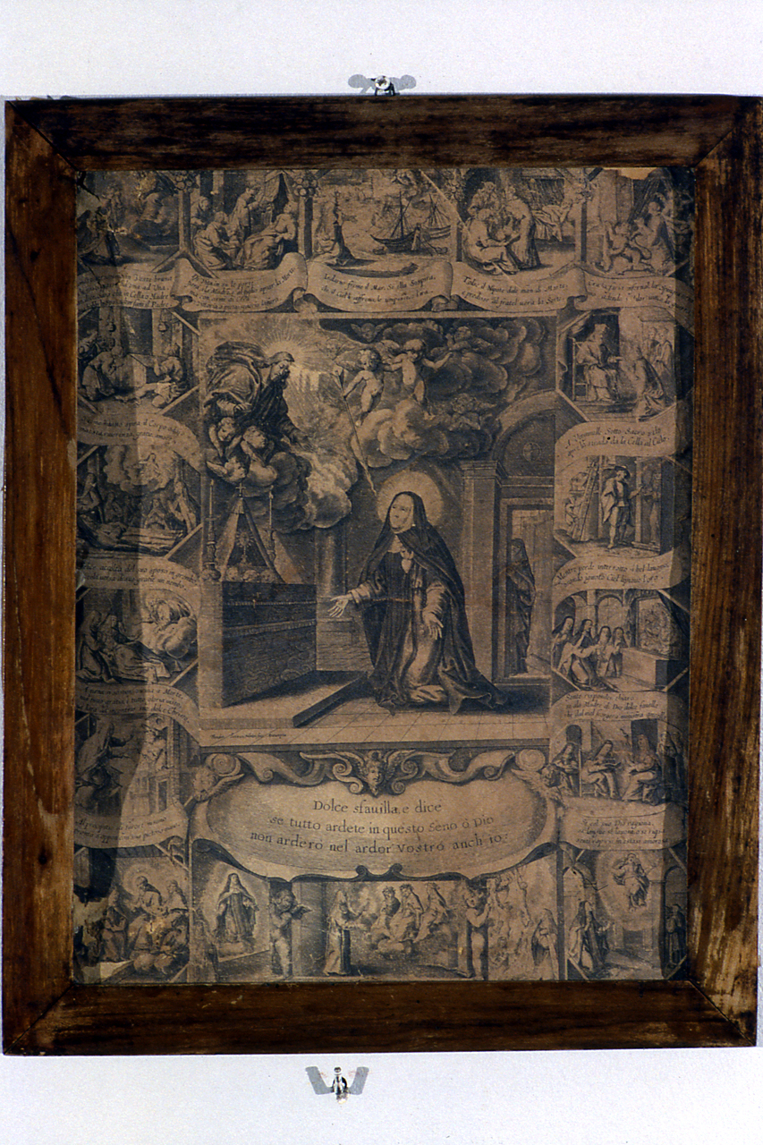 EPISODIO DELLA VITA DELLA BEATA MARIA VITTORIA DE FORNARI STRATA (stampa, frammento) di Van Merlen Theodor - ambito italiano (?) (seconda metà sec. XVIII)