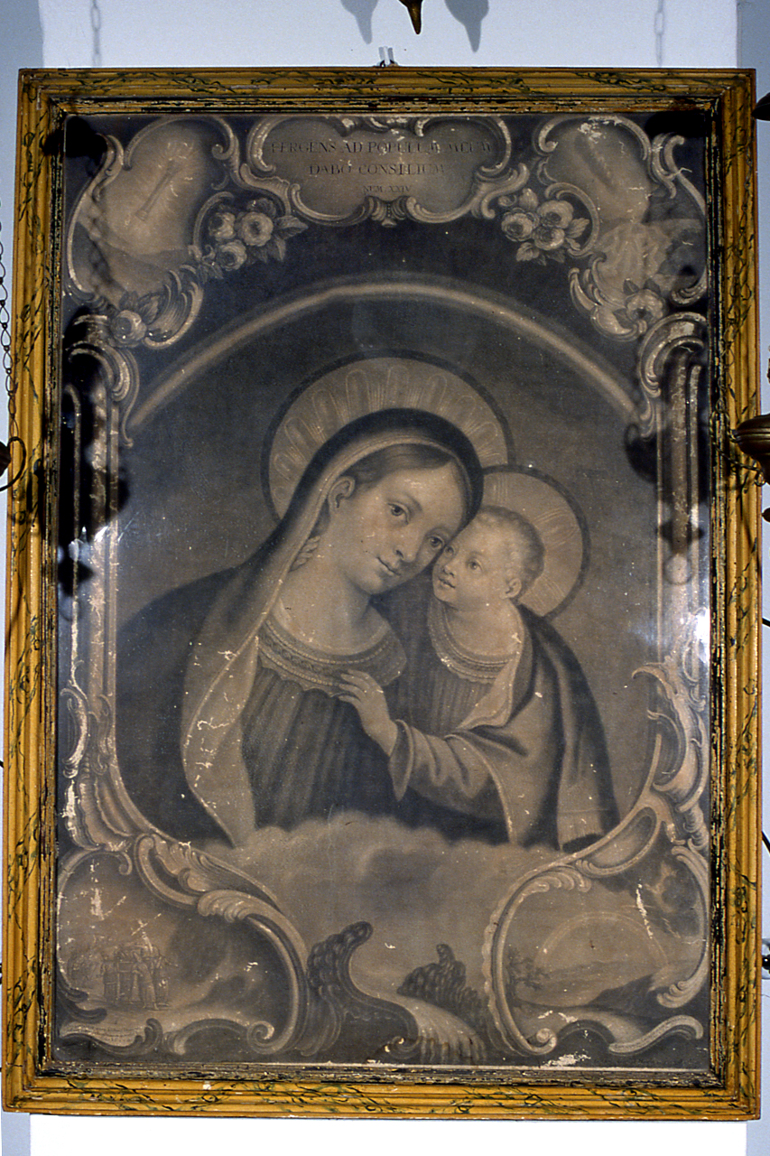 MADONNA CON BAMBINO (stampa, frammento) - ambito fiammingo (?) (sec. XVIII)