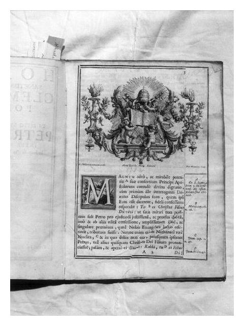 tiara con chiavi (stampa) di Juvarra Filippo, Mastrozzi F (primo quarto sec. XVIII)