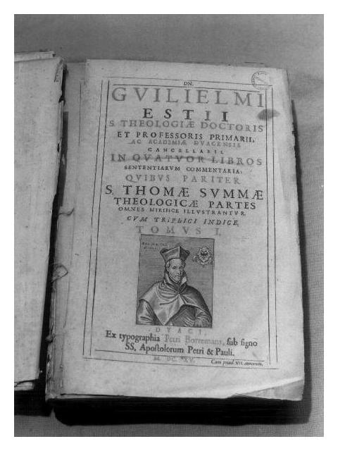 Ritratto di prelato (Guglielmo Estii?), vescovo (stampa) - PRODUZIONE BELGA (primo quarto sec. XVII)