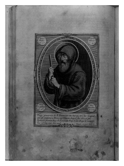 San Francesco di Paola (stampa) di Masne (metà sec. XVII)