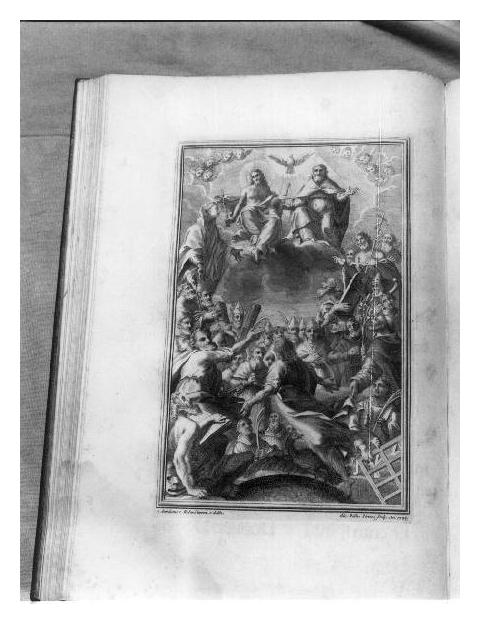 Trinità con la Madonna (stampa) di Milani Aureliano, Sintes Giovanni Battista (prima metà sec. XVIII)