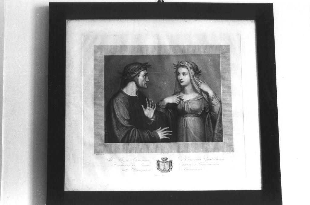 DANTE E BEATRICE (stampa) di Agricola Filippo, Marchetti Domenico (secondo quarto sec. XIX)