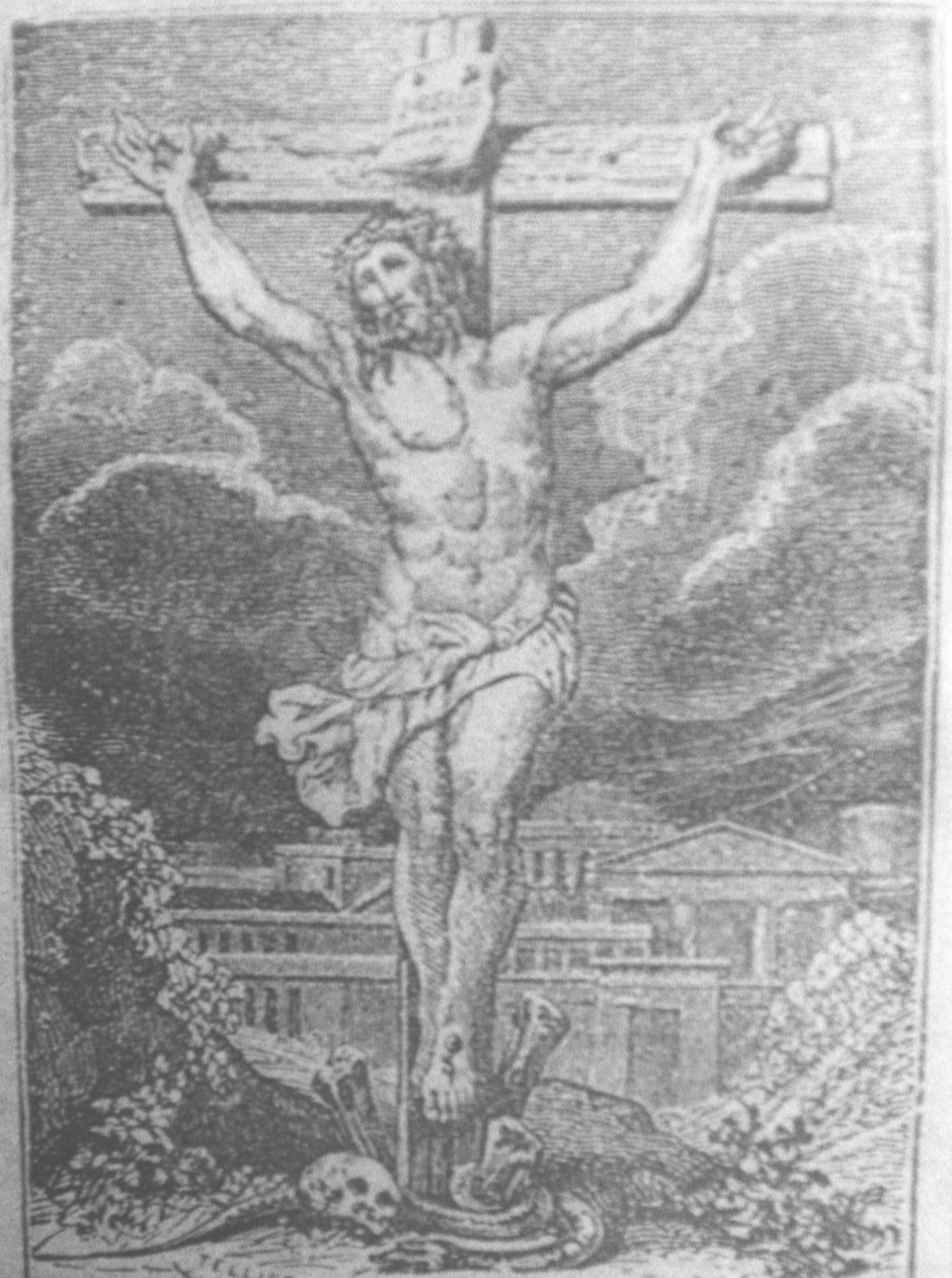 CROCIFISSIONE (stampa, elemento d'insieme) di Le Tellier Charles Francois (sec. XIX)