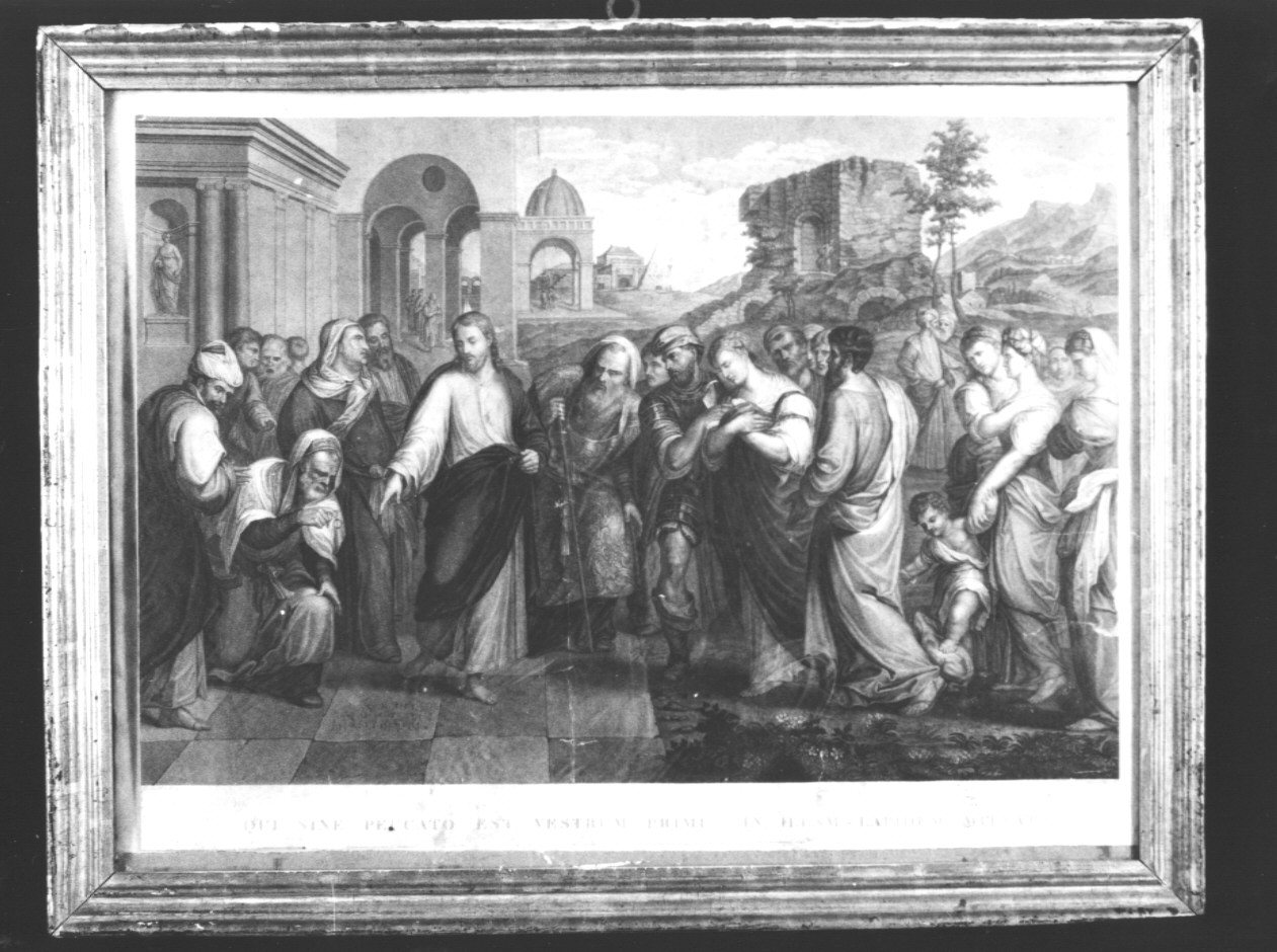 CRISTO E L'ADULTERA (stampa) - ambito italiano (sec. XIX)