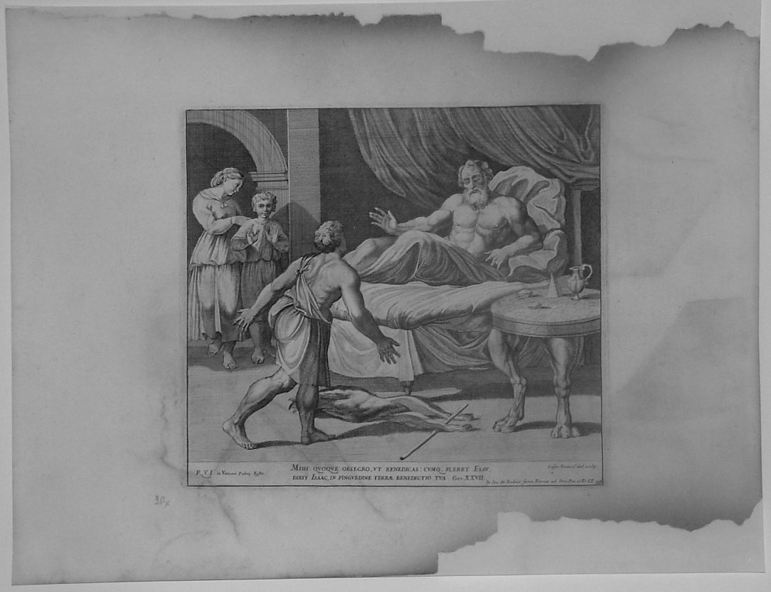 ISACCO RESPINGE ESAU' (stampa, serie) di Fantetti Cesare, Sanzio Raffaello (bottega) (seconda metà sec. XVII)
