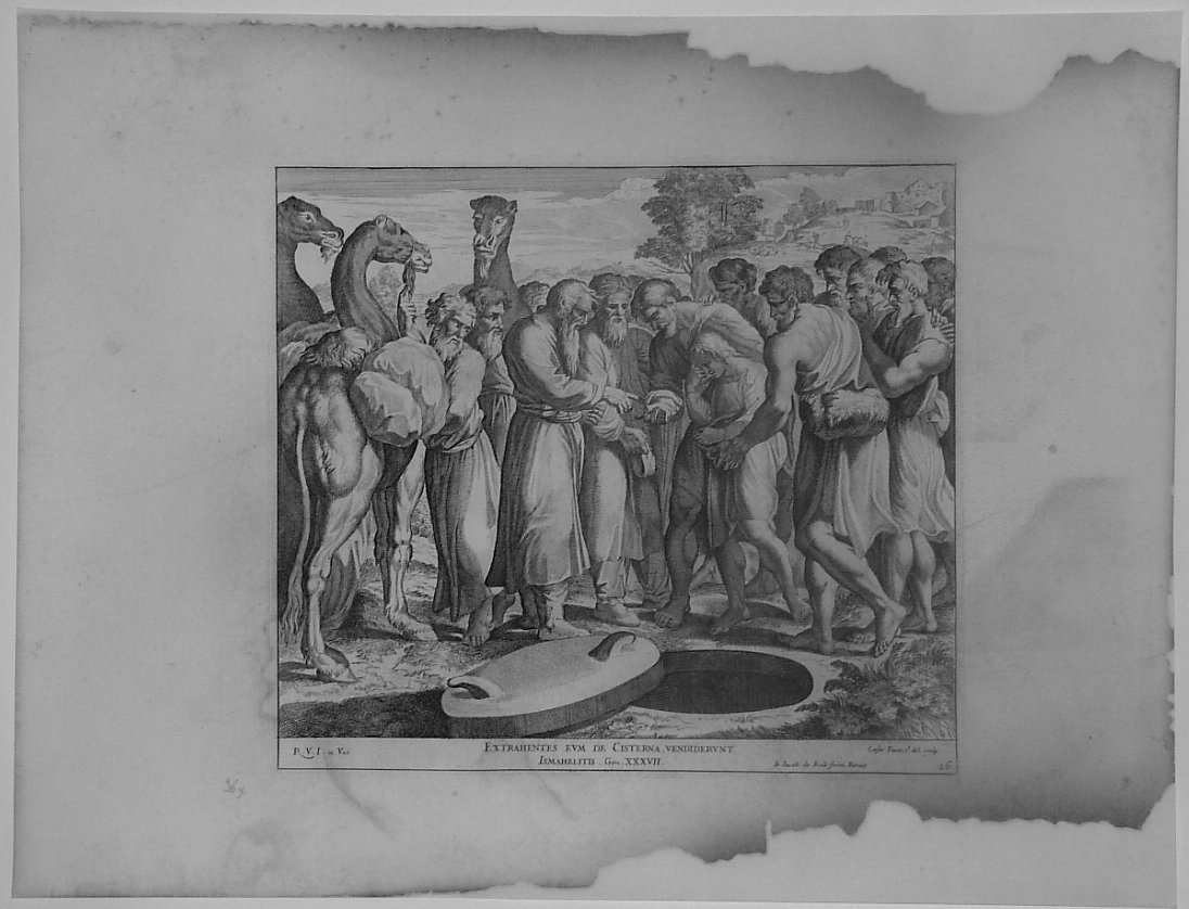 GIUSEPPE VENDUTO DAI FRATELLI (stampa, serie) di Fantetti Cesare, Sanzio Raffaello (bottega) (seconda metà sec. XVII)