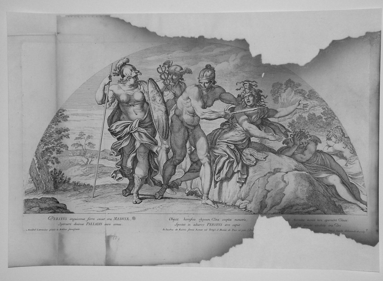 PERSEO E MEDUSA (stampa, serie) di Dell'Aquila Pietro, Carracci Annibale (seconda metà sec. XVII)
