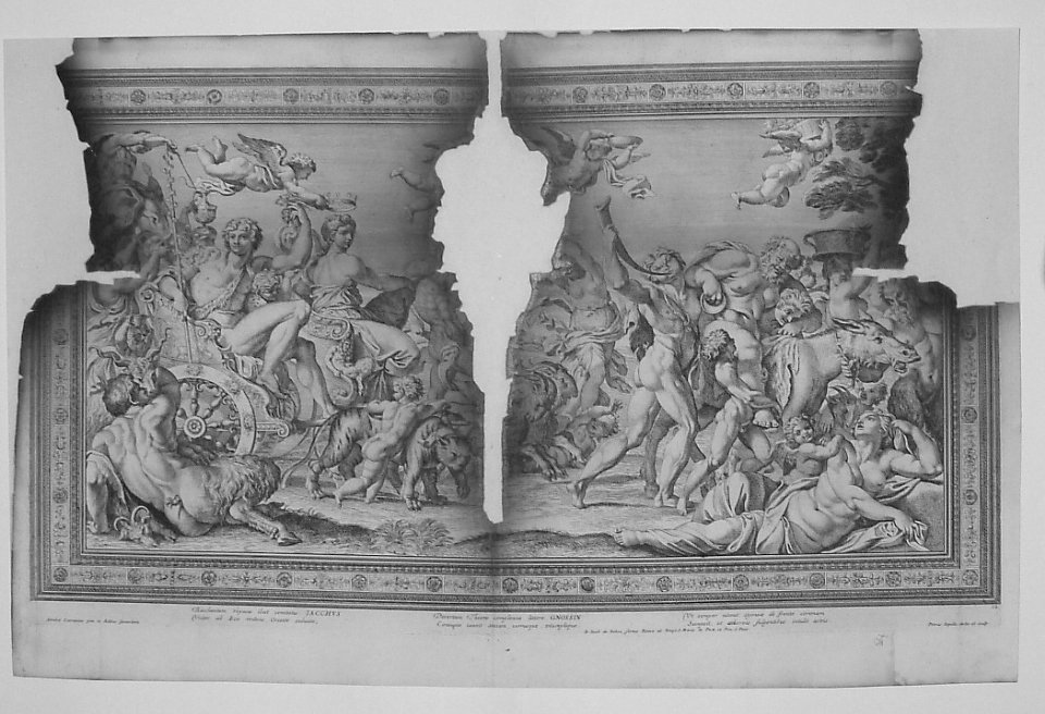 TRIONFO DI BACCO E ARIANNA (stampa, serie) di Dell'Aquila Pietro, Carracci Annibale (seconda metà sec. XVII)