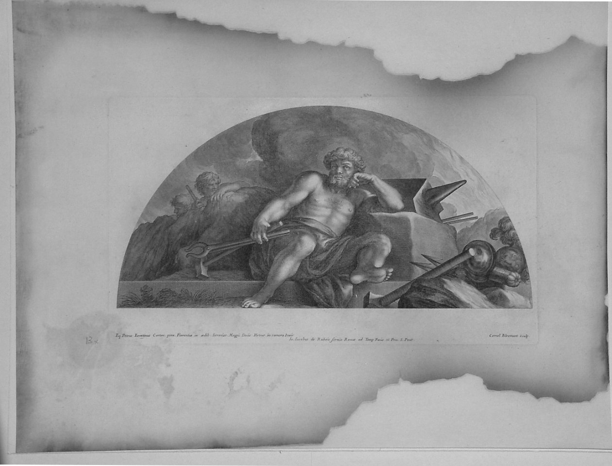 VULCANO (stampa, serie) di Bloemaert Cornelis il Giovane, Berrettini Pietro detto Pietro da Cortona (sec. XVII)