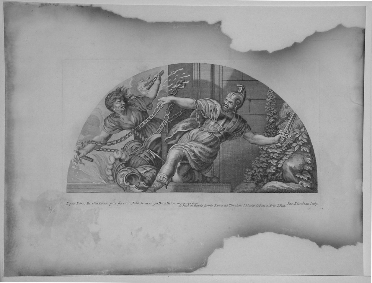 LA DISCORDIA INCATENATA (stampa, serie) di Blondeau Jacques, Berrettini Pietro detto Pietro da Cortona (sec. XVII)