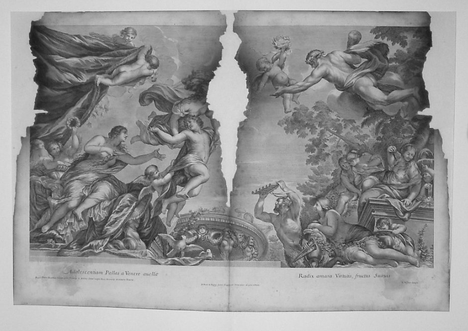 VENERE VINTA DALLA VIRTU' E DALLA CONTINENZA (stampa, serie) di Visscher Lambert, Berrettini Pietro detto Pietro da Cortona (sec. XVII)