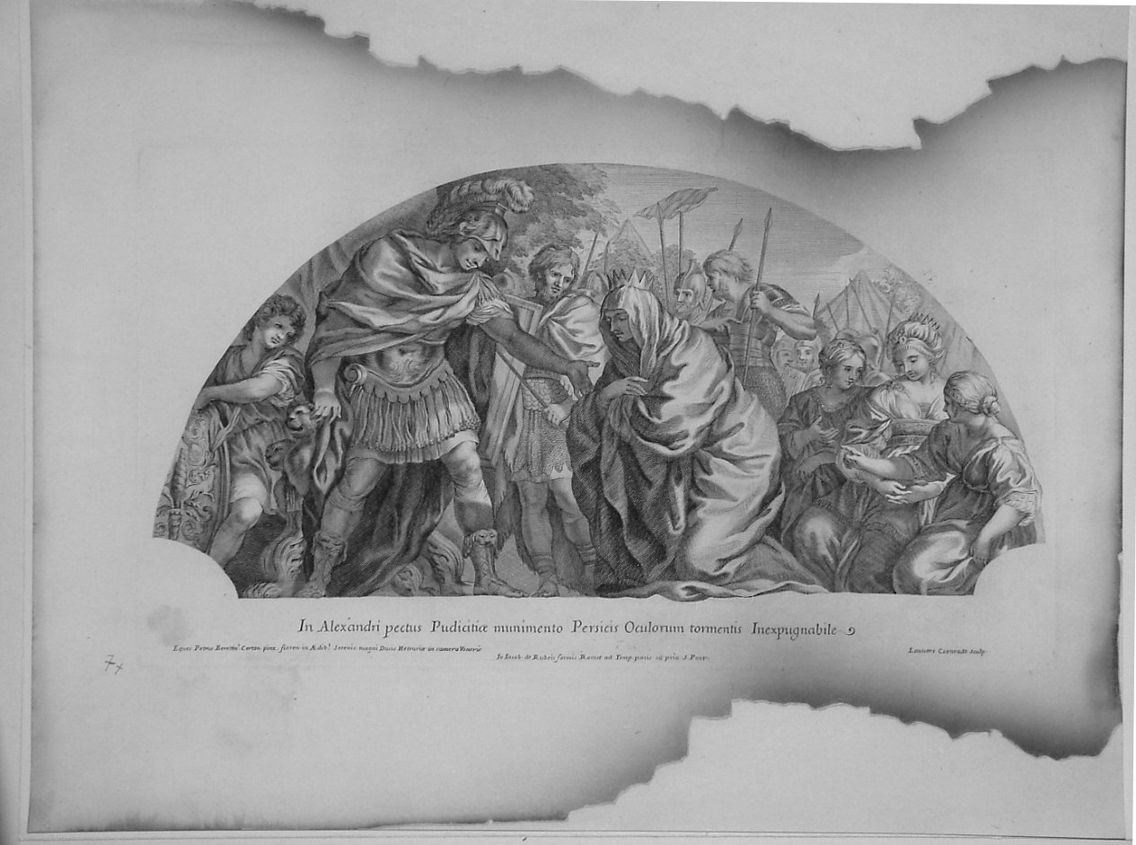 ALESSANDRO E SISIGAMBE (stampa, serie) di Lauwers Coenrads, Berrettini Pietro detto Pietro da Cortona (sec. XVII)
