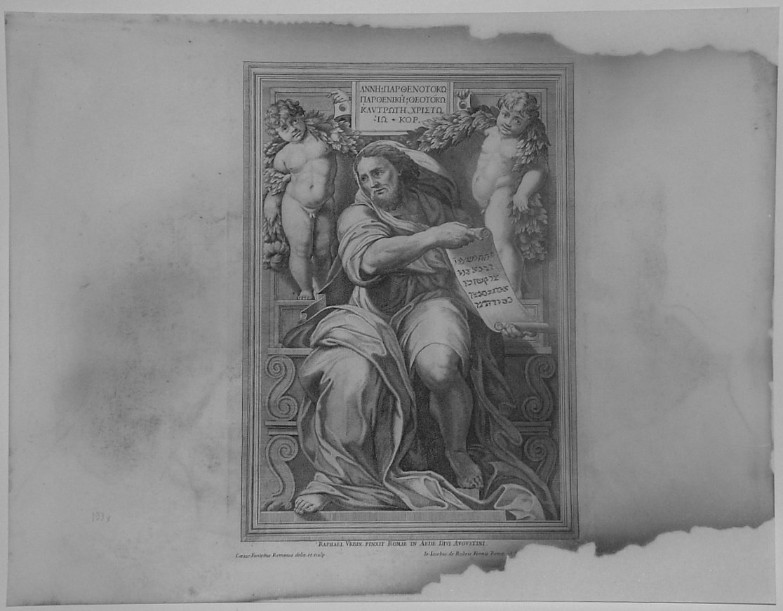 PROFETA ISAIA (stampa, serie) di Fantetti Cesare, Sanzio Raffaello (e aiuti) (seconda metà sec. XVII)