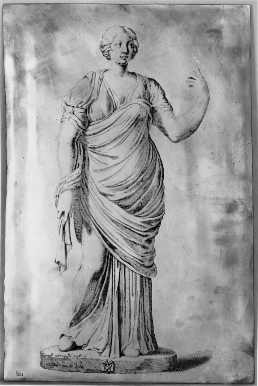 figura femminile (matrice, serie) di Natalis Michel, Ruggieri Giovanni Battista detto Battistino del Gessi (sec. XVII)
