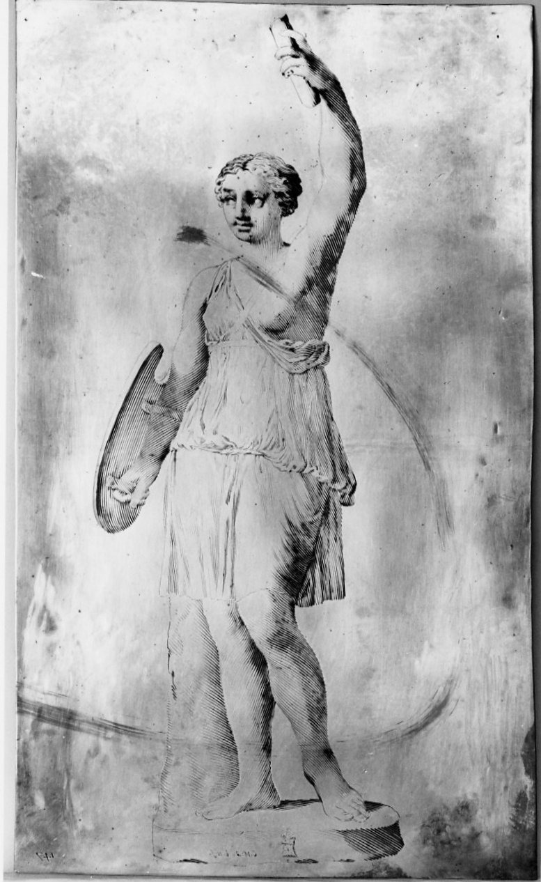 figura femminile (matrice, serie) di Mellan Claude (sec. XVII)