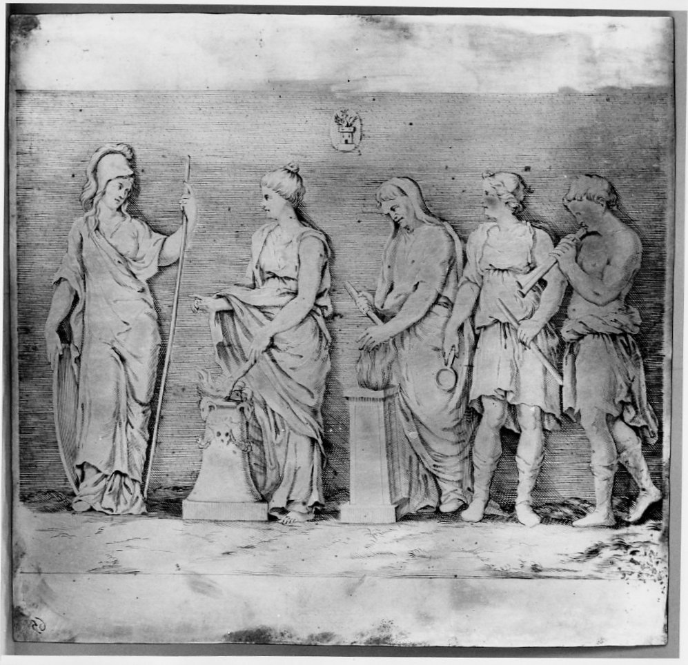 sacrificio pagano (matrice, serie) di La Dame Gabriel, Podestà Giovanni Andrea (sec. XVII)