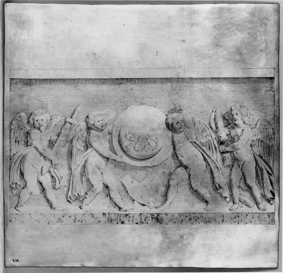 putti reggirilievo (matrice, serie) di Regnard Valerien, De Pape Josse (sec. XVII)