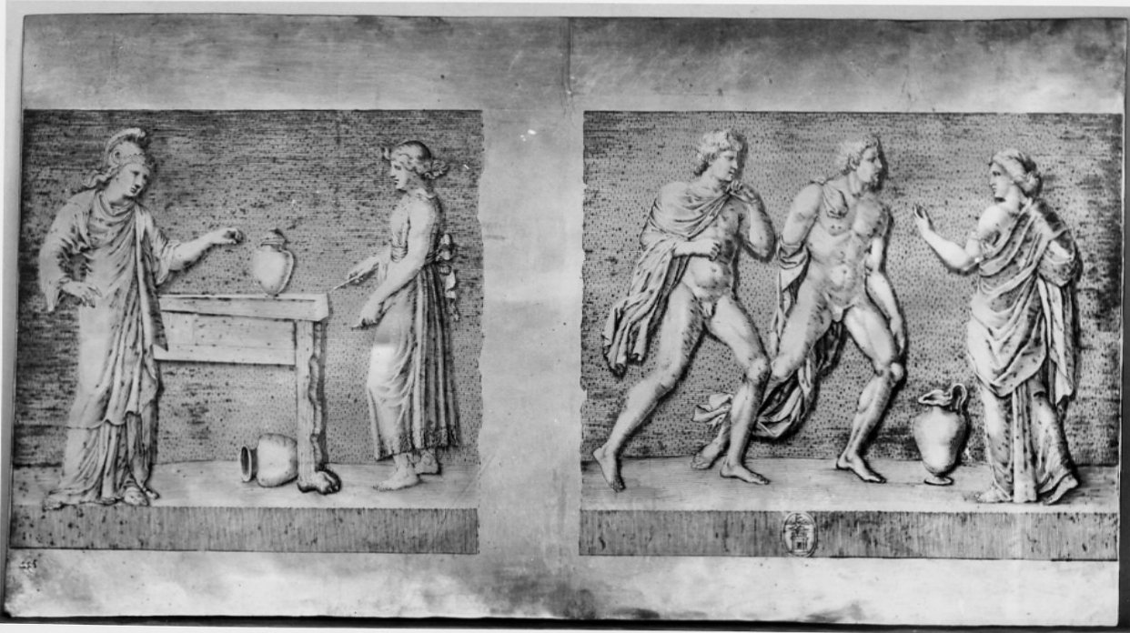 Minerva e Oreste (matrice, serie) di Greuter Mattheus (sec. XVII)
