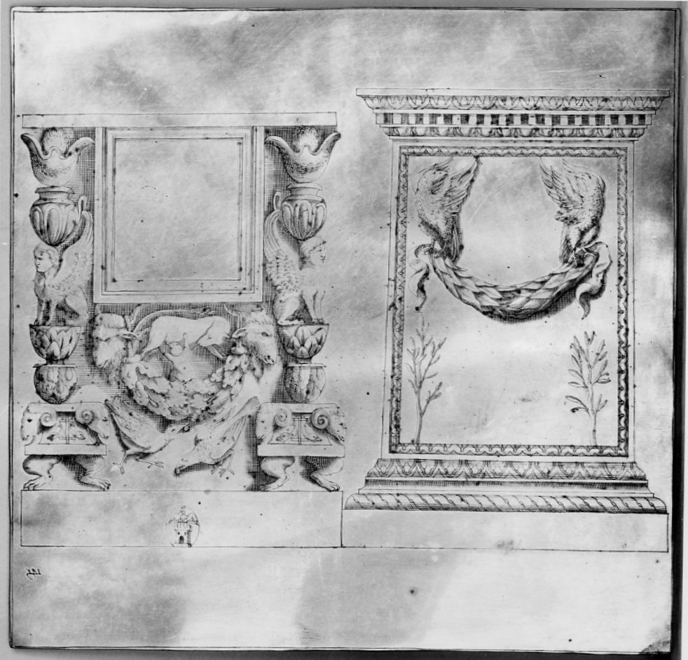 cippi (matrice, serie) di Vaiani Bernardo, De Pape Josse (sec. XVII)