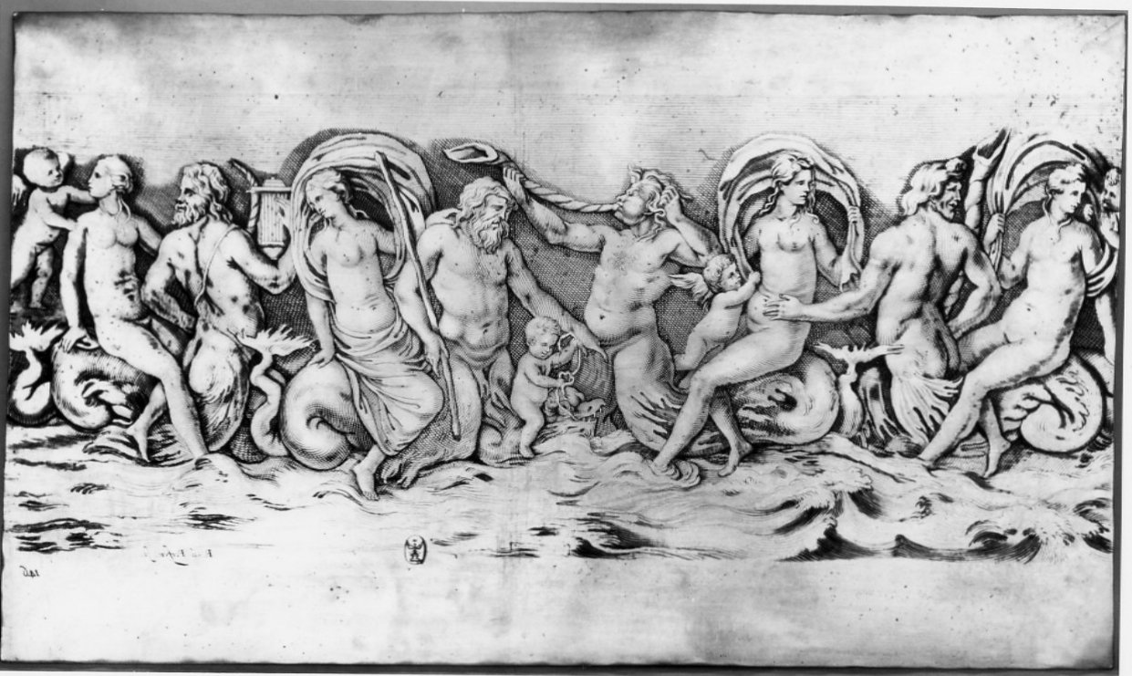 Ninfe e tritoni (matrice, serie) di Van Persyn Reinier, Podestà Giovanni Andrea (sec. XVII)