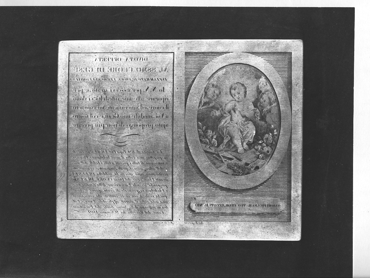 Gesù Bambino medita sui simboli della Passione (matrice) di Rogerone Antonio (inizio sec. XIX)