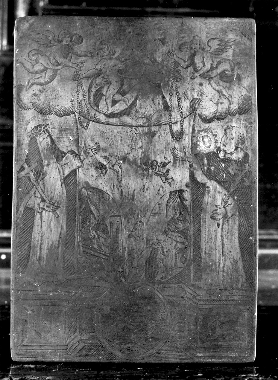 Madonna del Rosario con San Domenico e Santa Caterina da Siena (matrice) - ambito savonese (metà sec. XVIII)