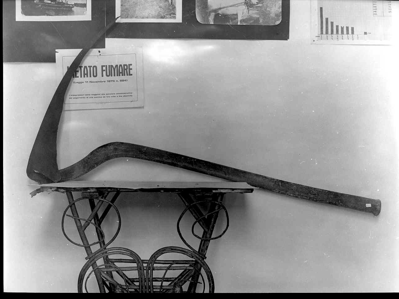 falce fienaia, attrezzi - bottega ligure (sec. XIX inizio)