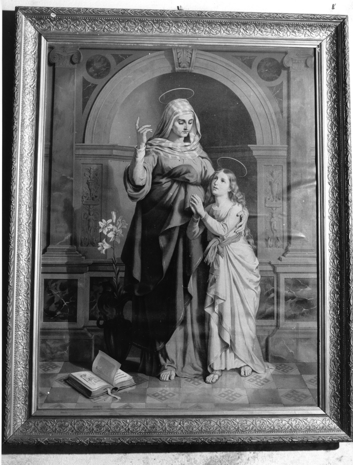 Maria Vergine bambina e Sant'Anna (stampa a colori) - ambito francese (?) (sec. XIX)